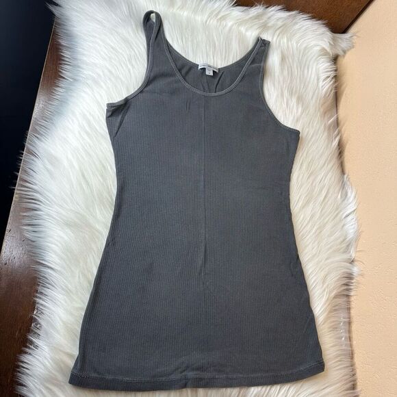 James Perse Ribbed Daily Tank in Carbon Pigment Size 4/XL - Picture 10 of 11